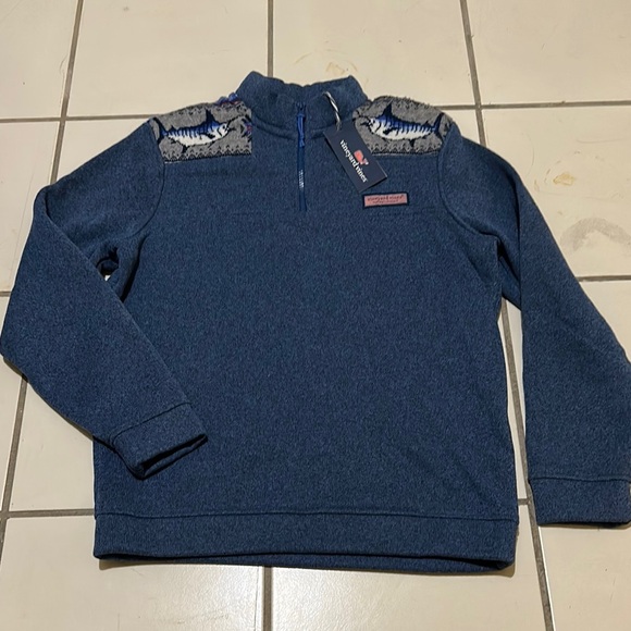 Vineyard Vines Blue Zip Up Sweater - Picture 1 of 3